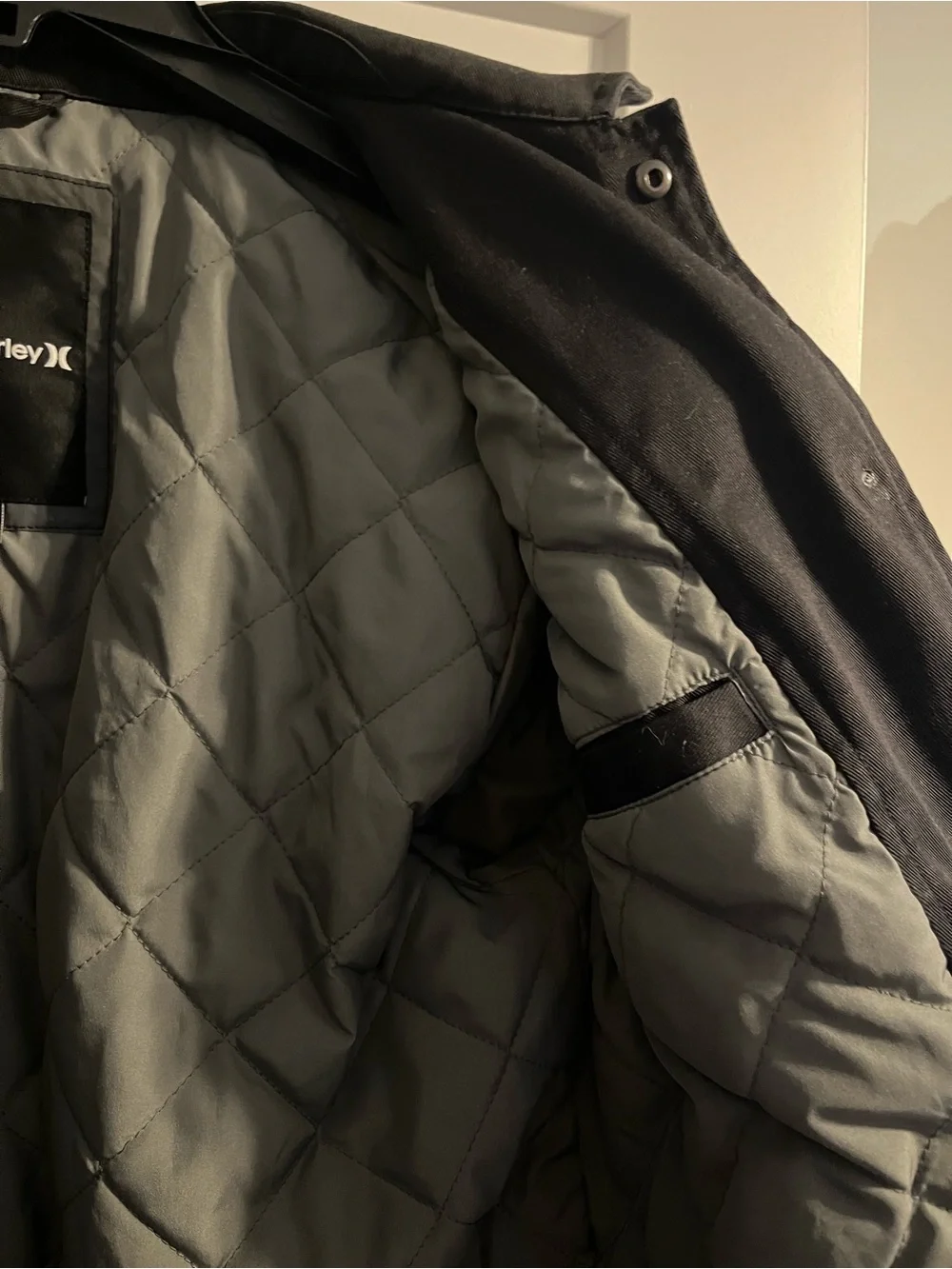 Hurley MVP Twill Black Quilted-Lined Jacket, Waterproof